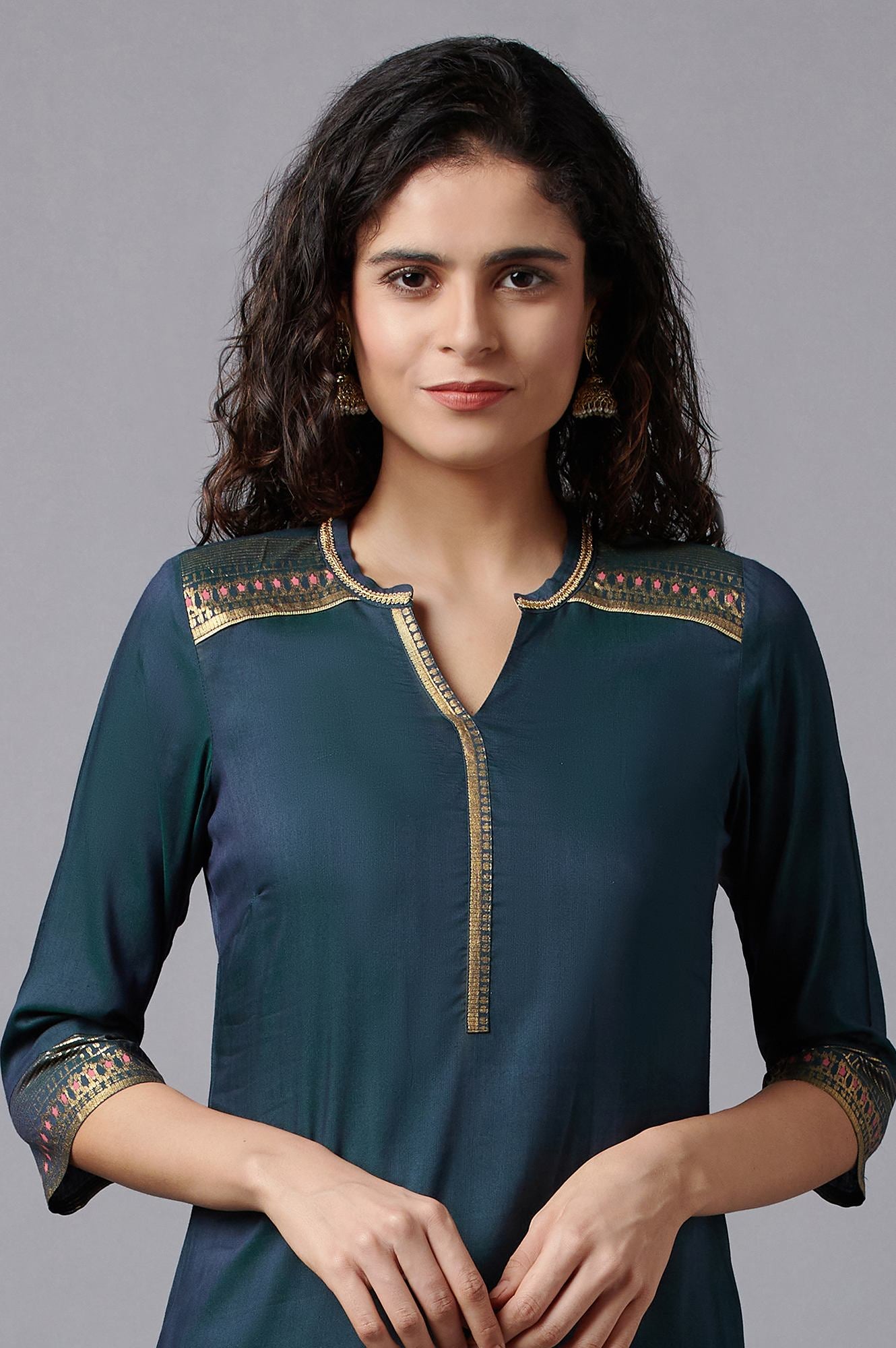 Green Floral Printed kurta