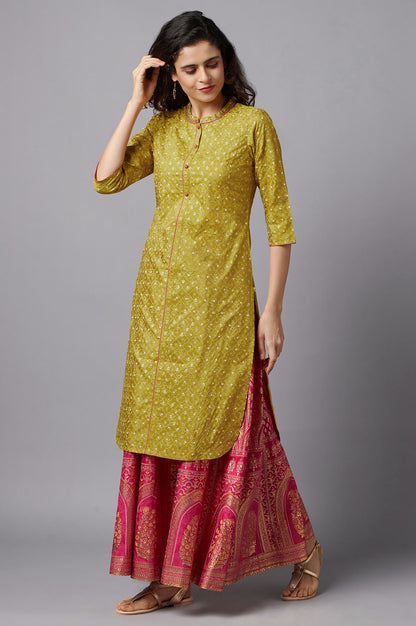 Green Floral Printed kurta