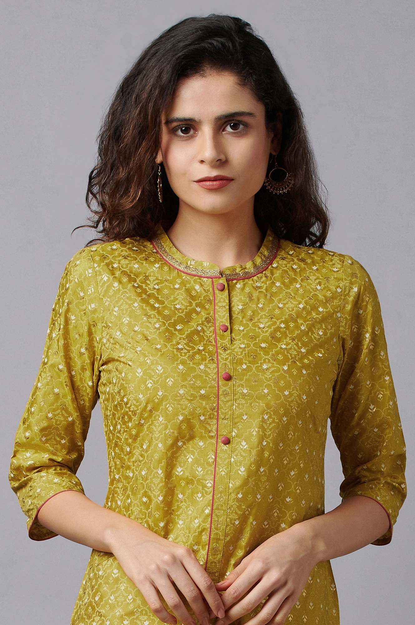 Green Floral Printed kurta