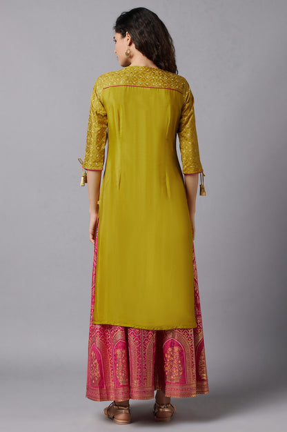 Yellow Floral Printed kurta