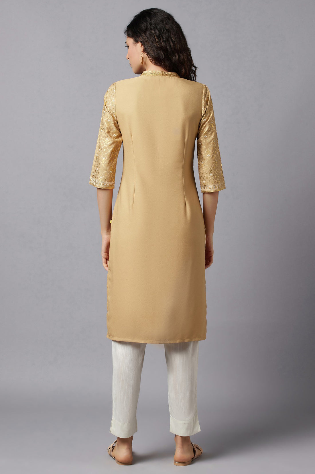 Gold Floral Printed kurta
