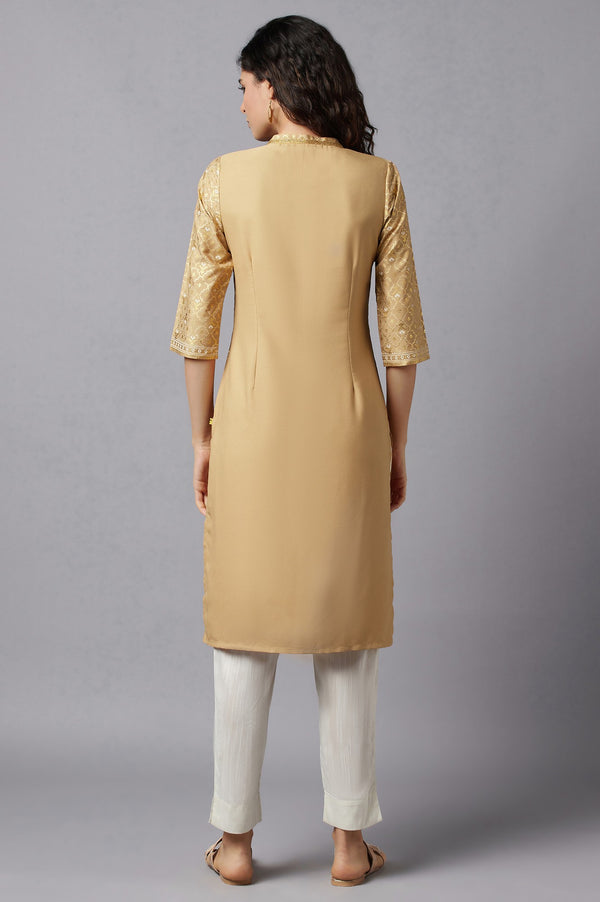 Gold Floral Printed kurta