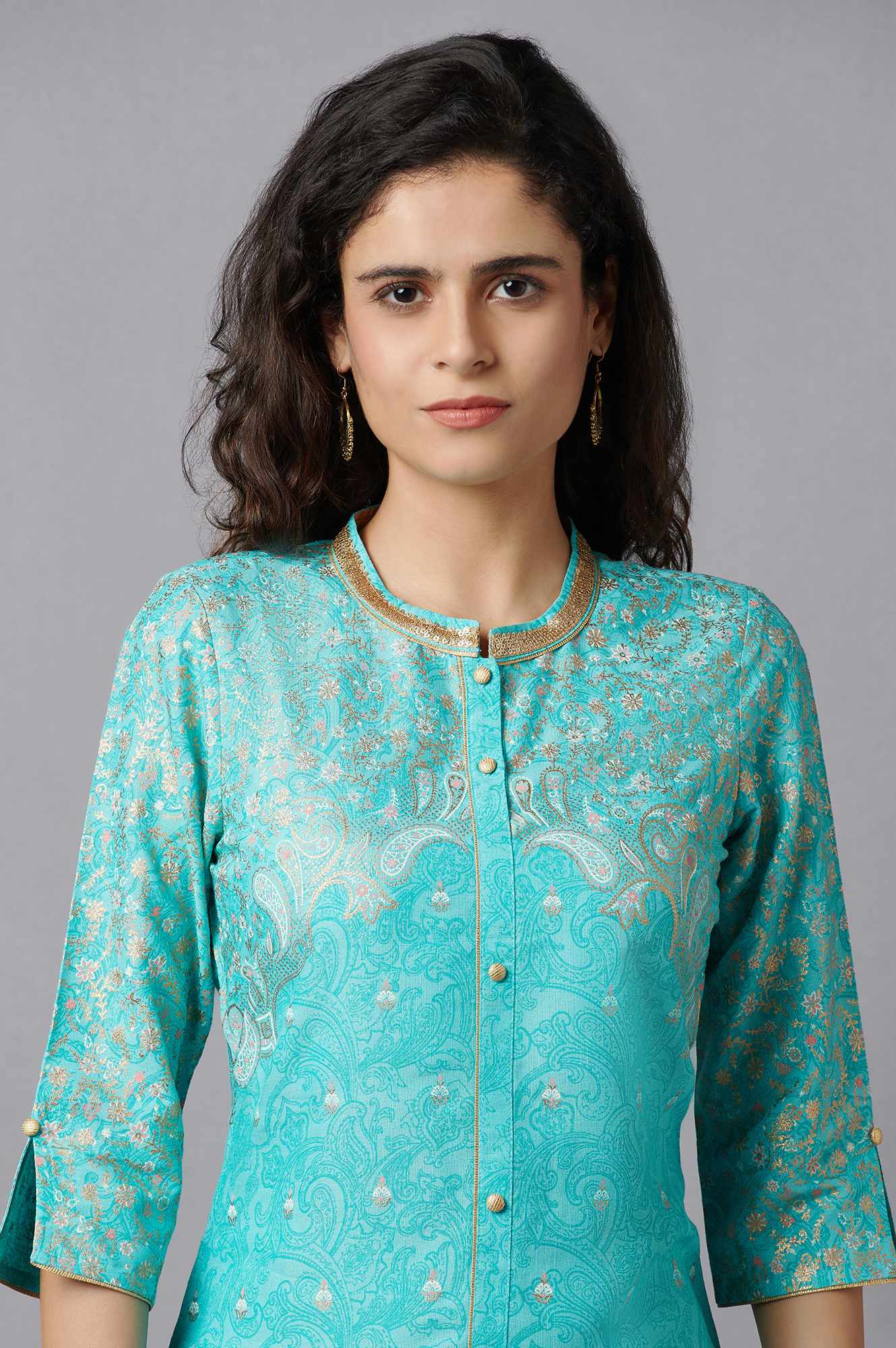 Blue Floral Printed kurta