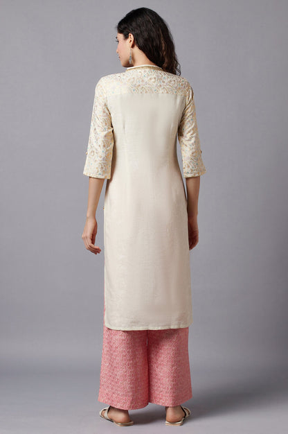 White Floral Printed kurta