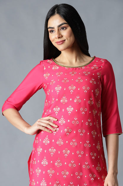 Pink Floral Printed kurta