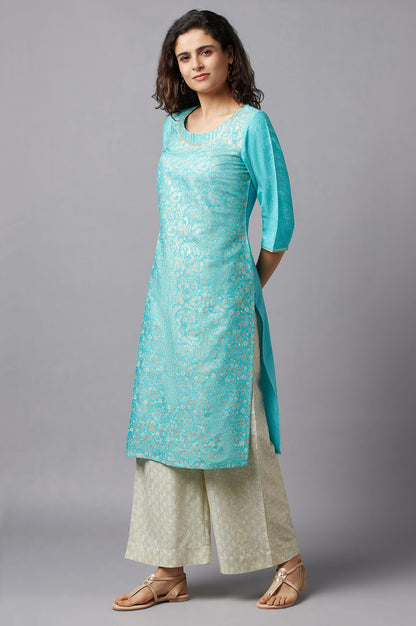 Blue Floral Printed kurta