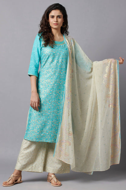 Blue Floral Printed kurta