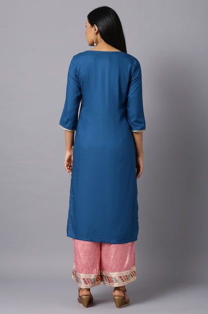 Blue Floral Printed kurta