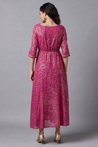 Pink Floral Printed Dress