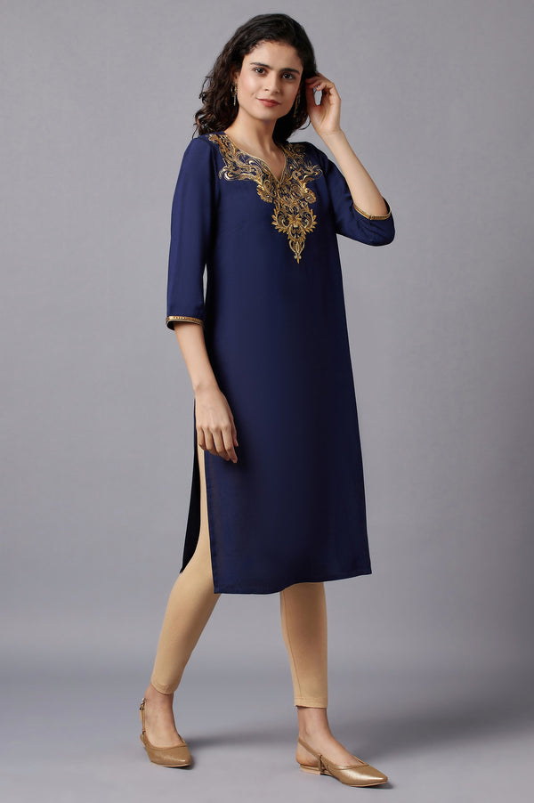 Blue Floral Printed kurta