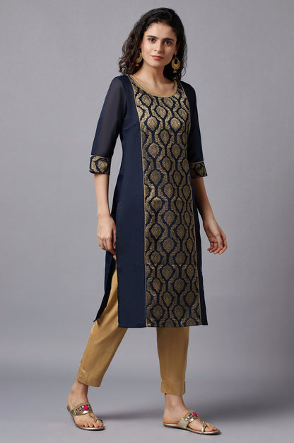 Blue Floral Printed kurta