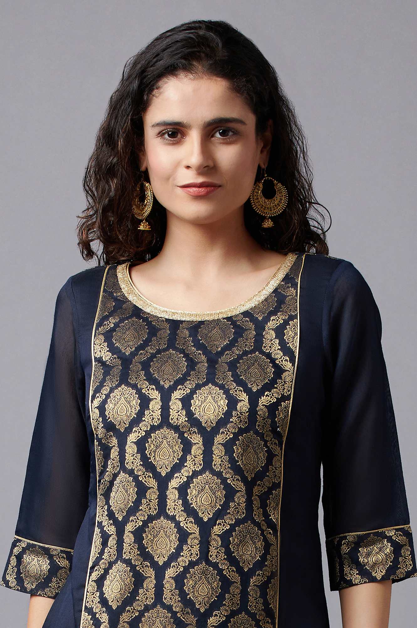 Blue Floral Printed kurta