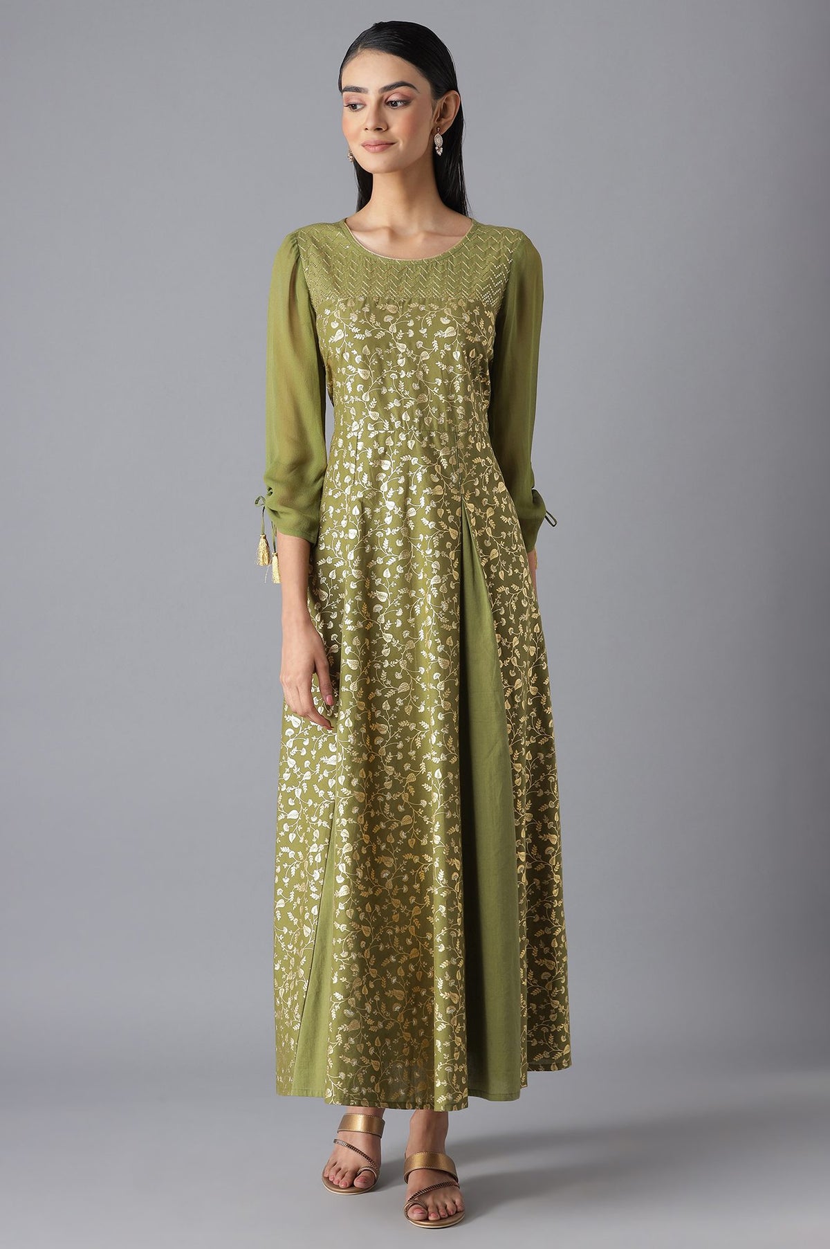 Green Flared Dress - XS