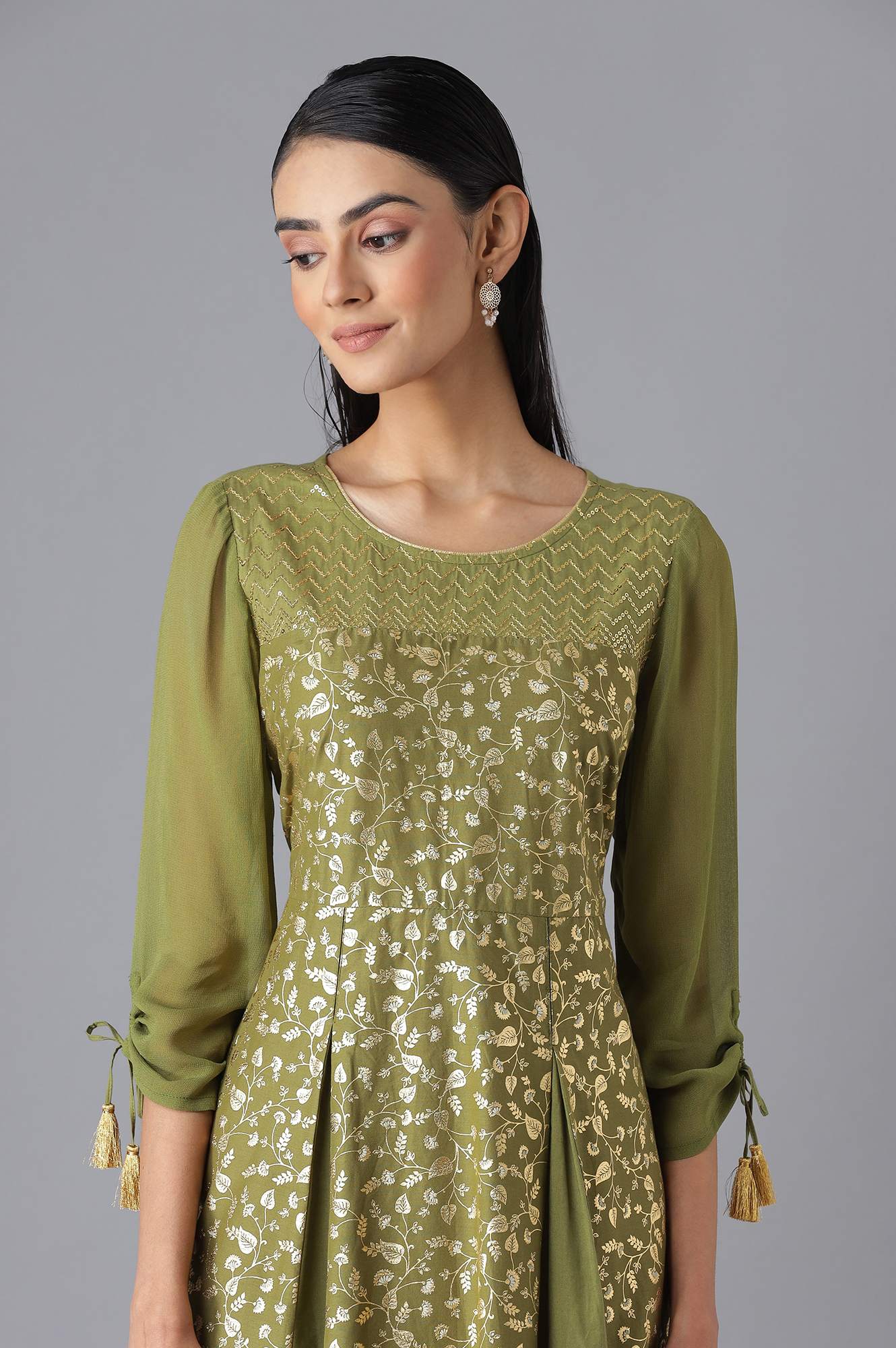 Green Flared Dress