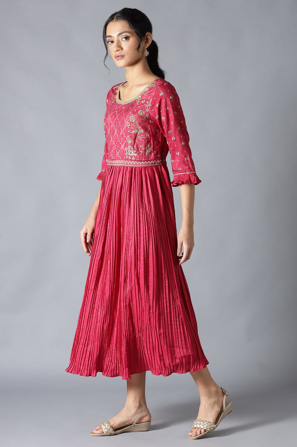 Pink Poly Georgette Alia's Dress