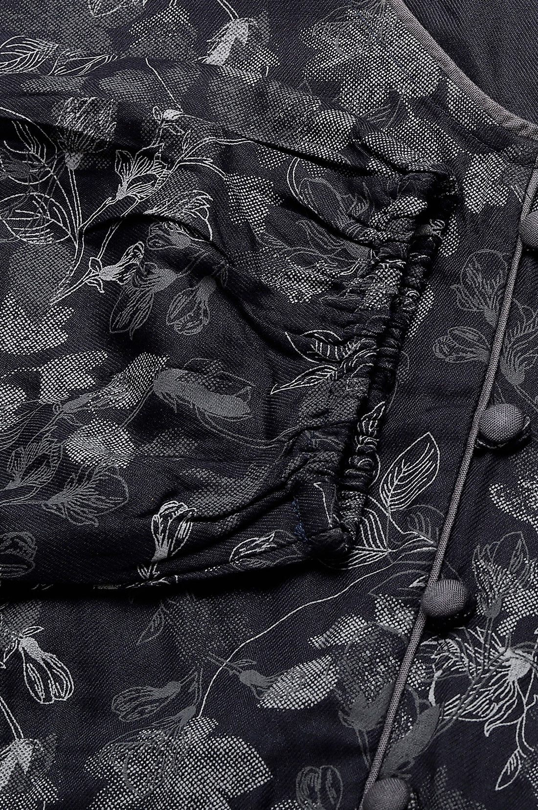 Grey Floral Printed A-line kurta