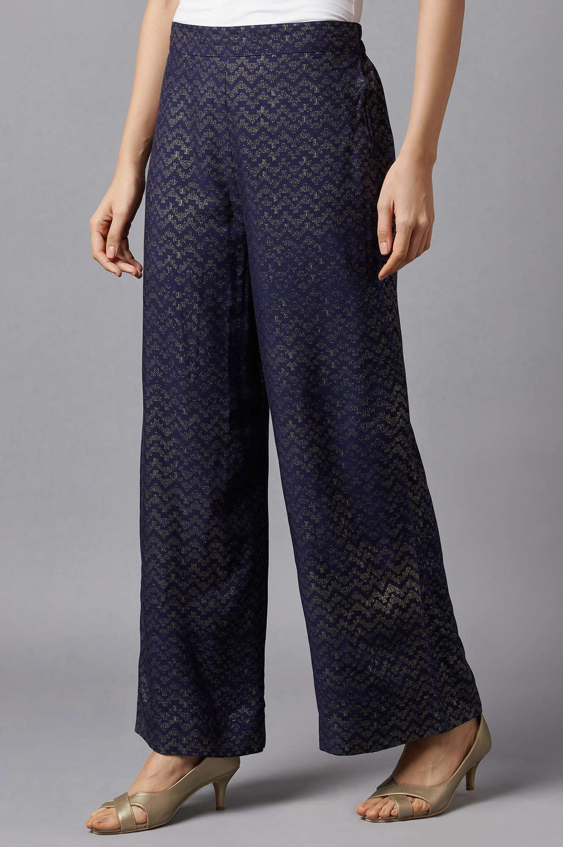 Blue Straight Palazzo