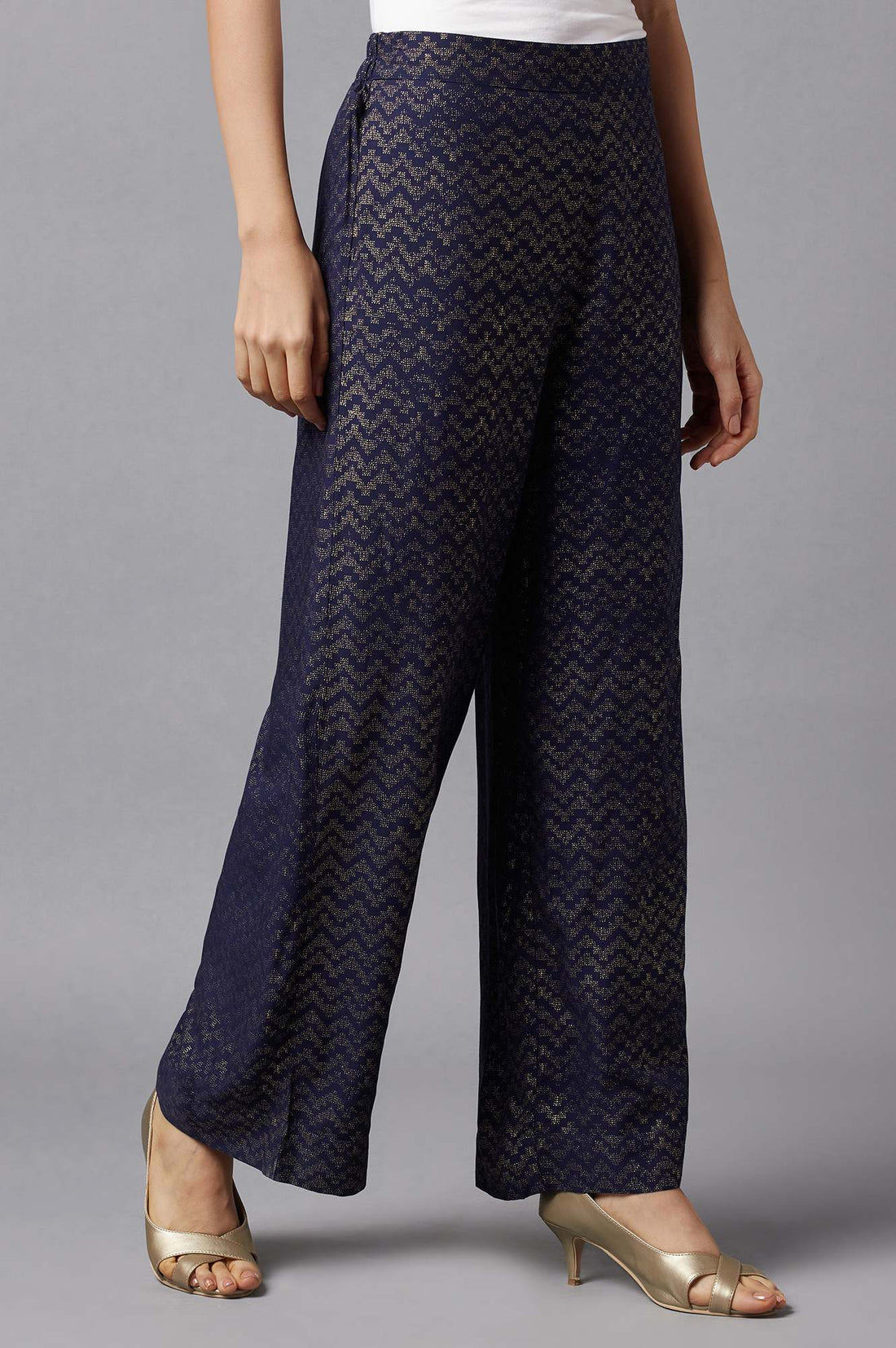 Blue Straight Palazzo