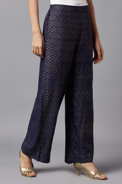 Blue Straight Palazzo