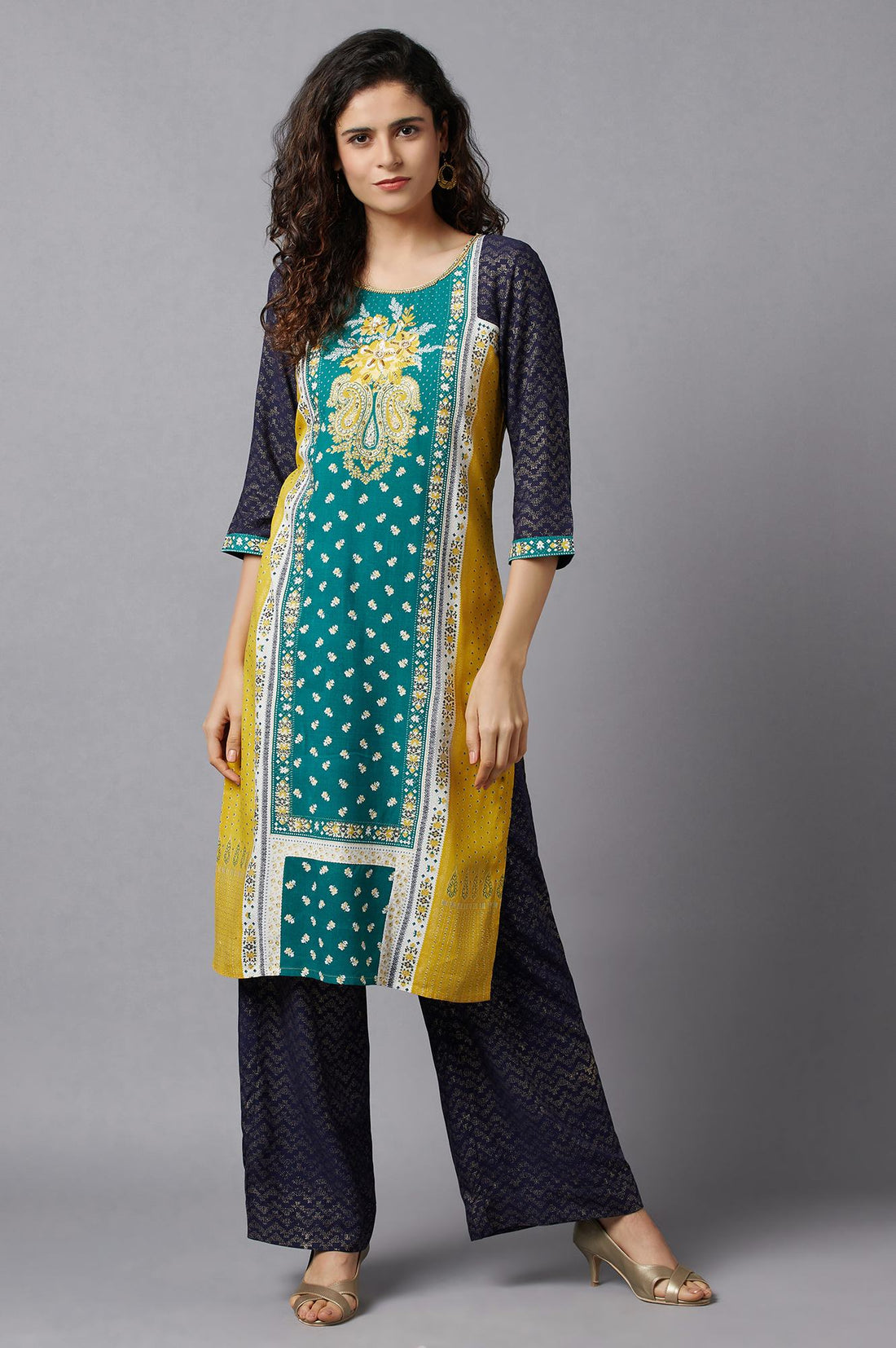 Blue Straight Palazzo