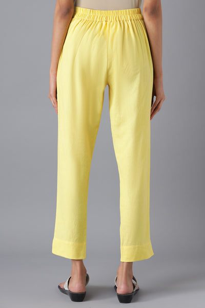 Yellow Pure Cotton Straight Kurta and Trouser Set