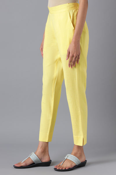 Yellow Pure Cotton Straight Kurta and Trouser Set