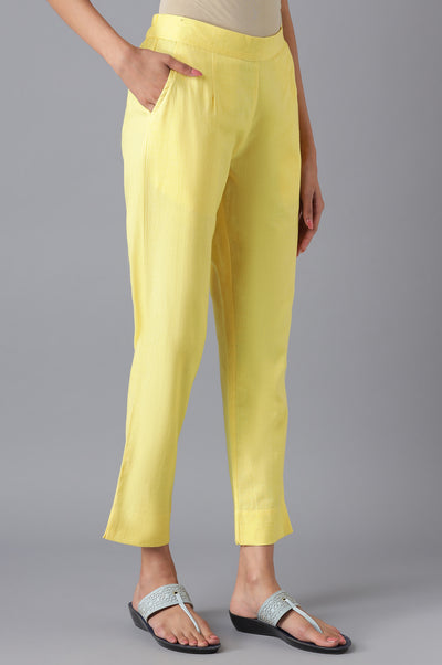 Yellow Pure Cotton Straight Kurta and Trouser Set