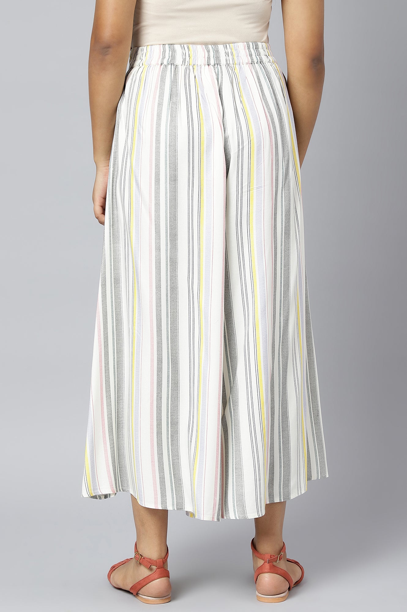 Multi White Flared Culottes