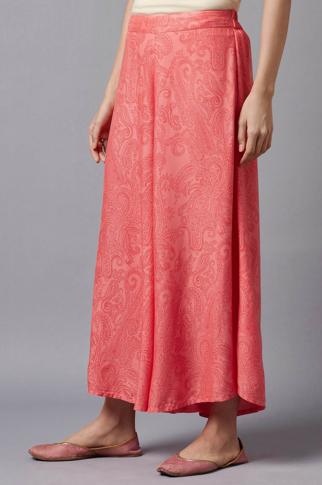 Peach Solid Culottes