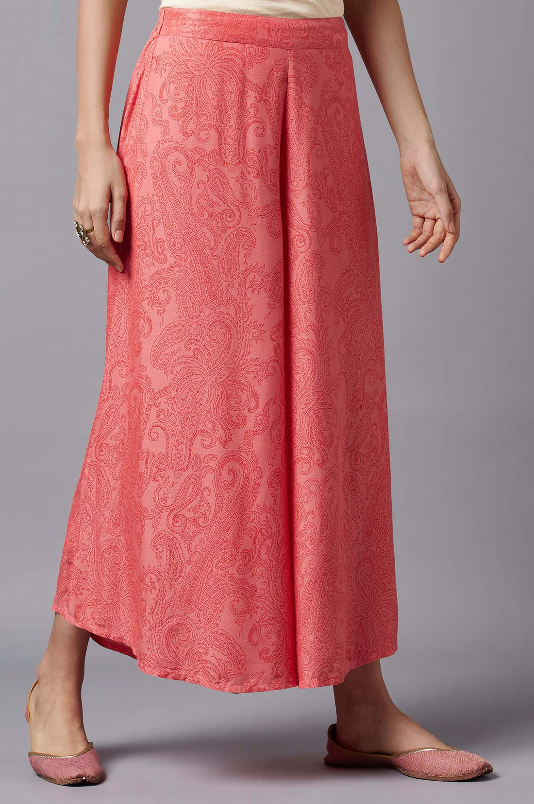 Peach Solid Culottes