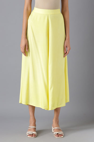 Yellow Floral Printed Straight Kurta and Culotte Set