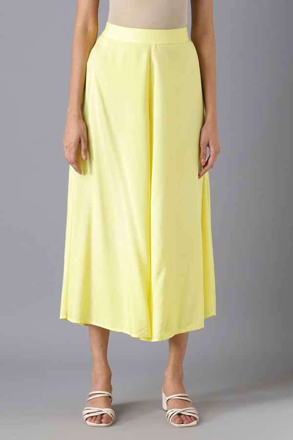 Yellow Floral Printed Straight Kurta and Culotte Set
