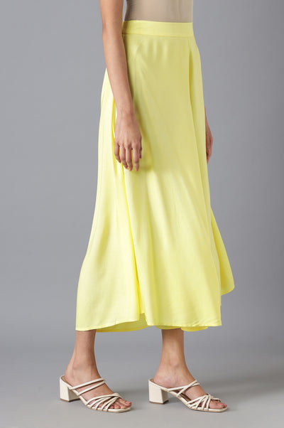 Yellow Floral Printed Straight Kurta and Culotte Set