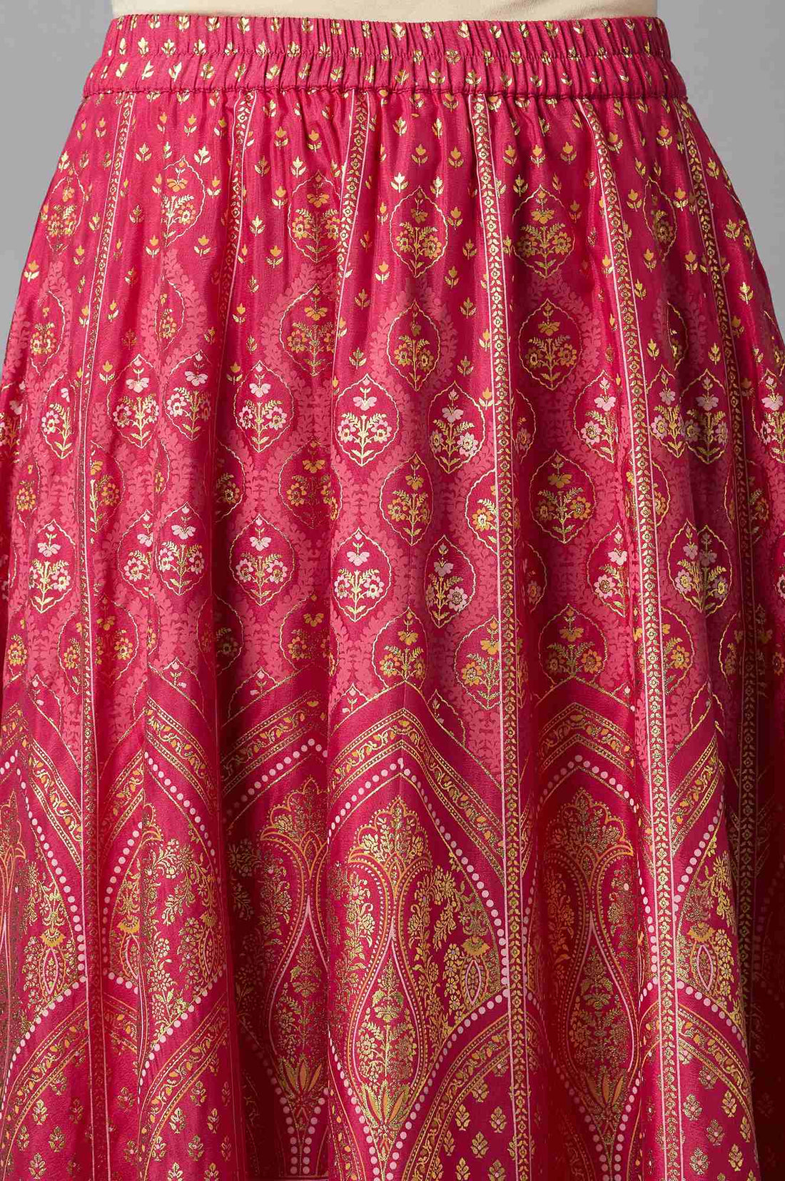 Pink Floral Printed Skirt