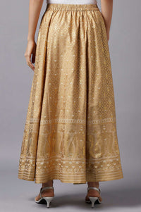 Gold Floral Printed Skirt