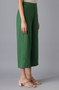Dark Green Solid Culottes