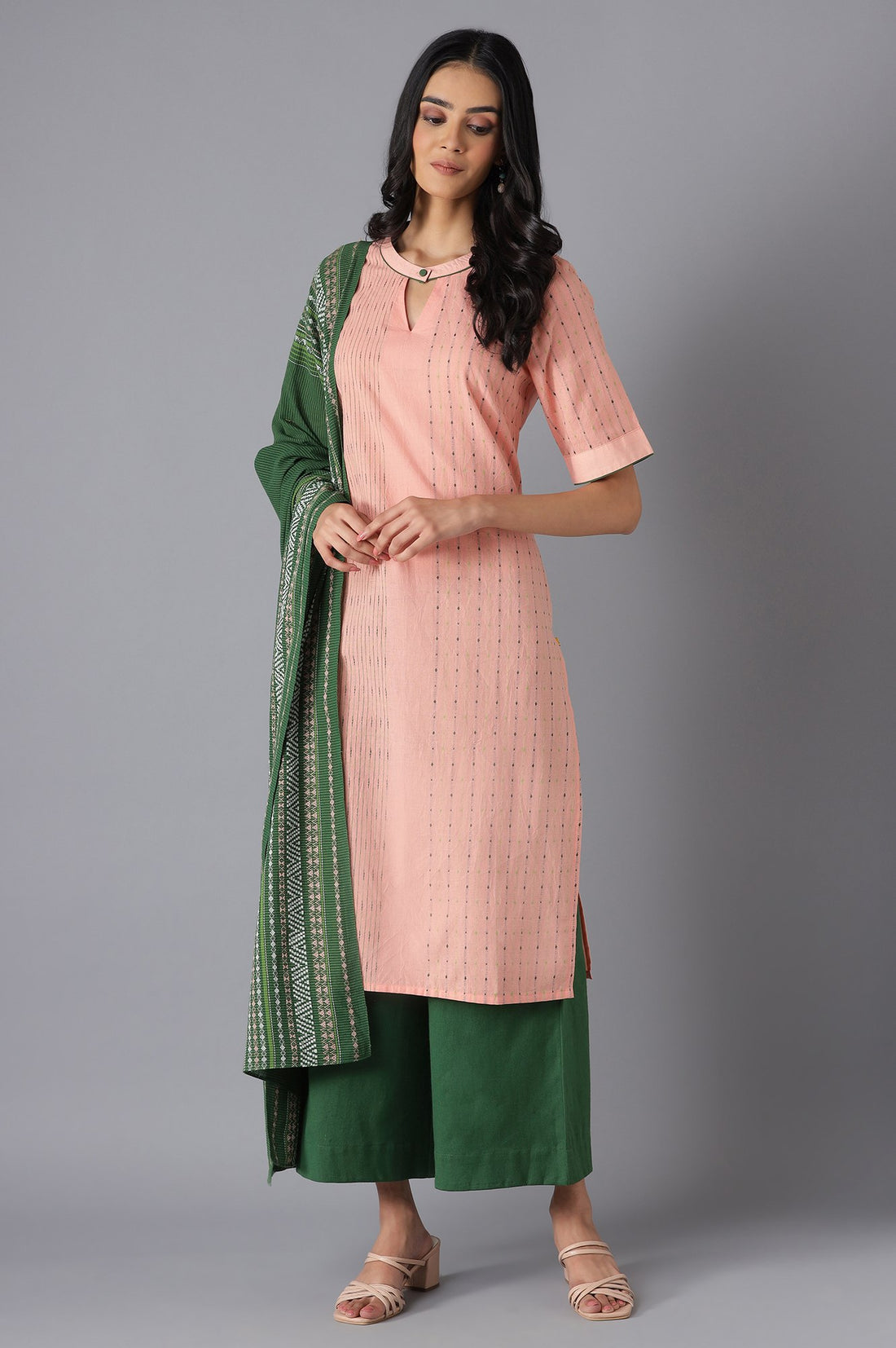 Dark Green Solid Culottes