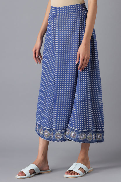 Blue Solid Culottes