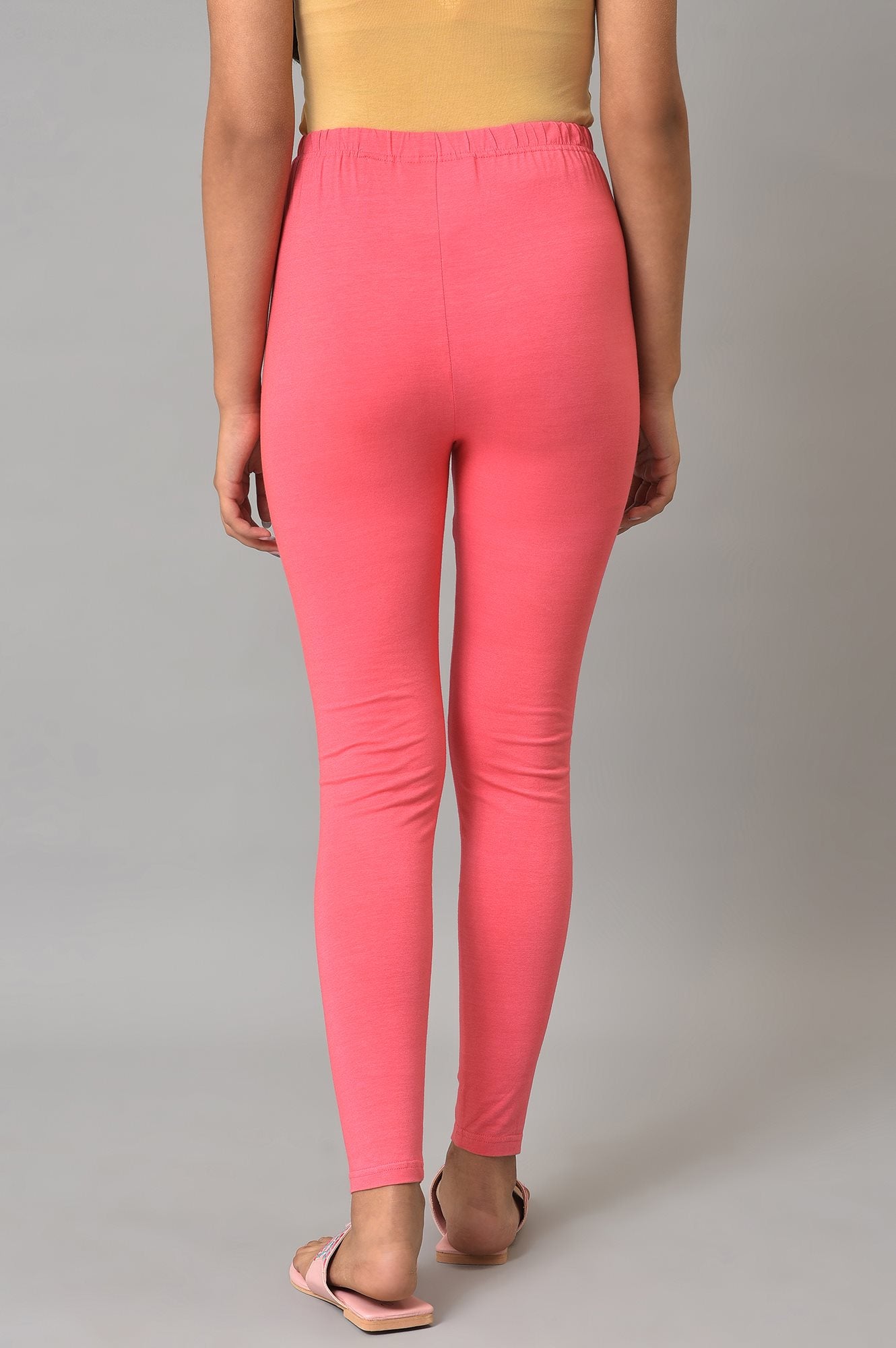 Pink Cotton Lycra Plus Size Tights