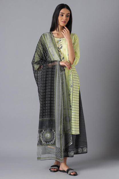 Grey Printed Chiffon kurta