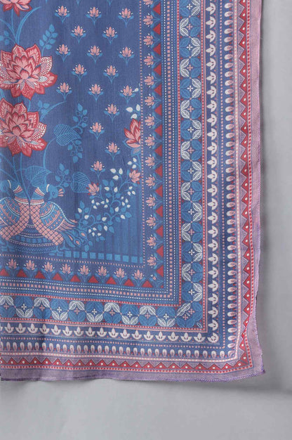 Blue Printed Chiffon kurta