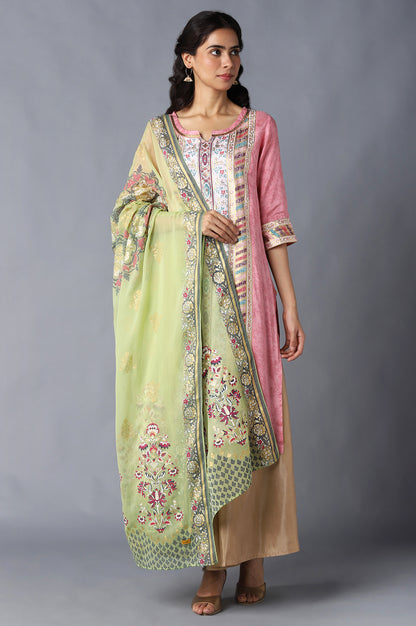 Green Printed Chiffon kurta