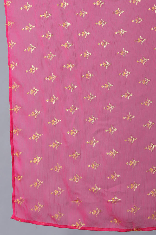 Pink Printed Chiffon kurta