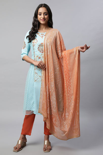 Pink Printed Chiffon kurta