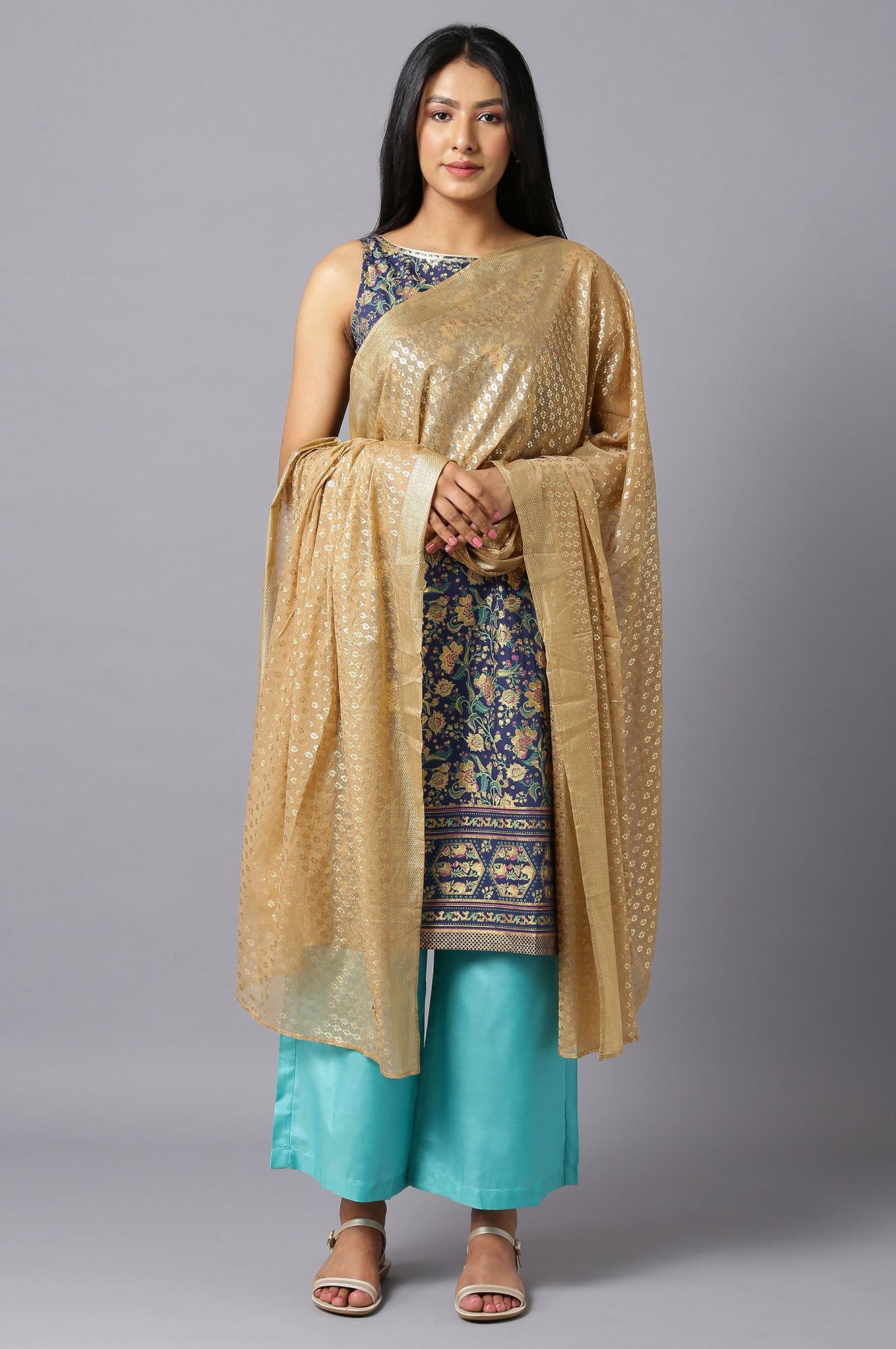 Multi Printed Chiffon kurta