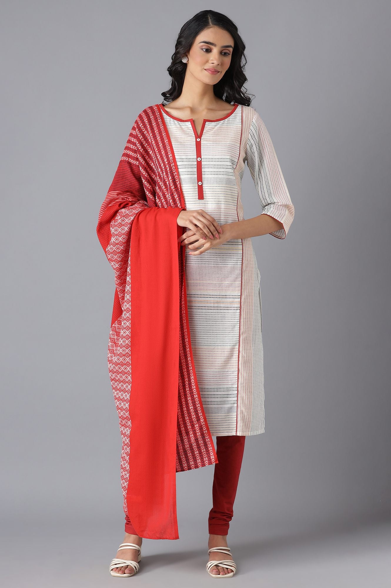 Red Cotton Printed Dupatta