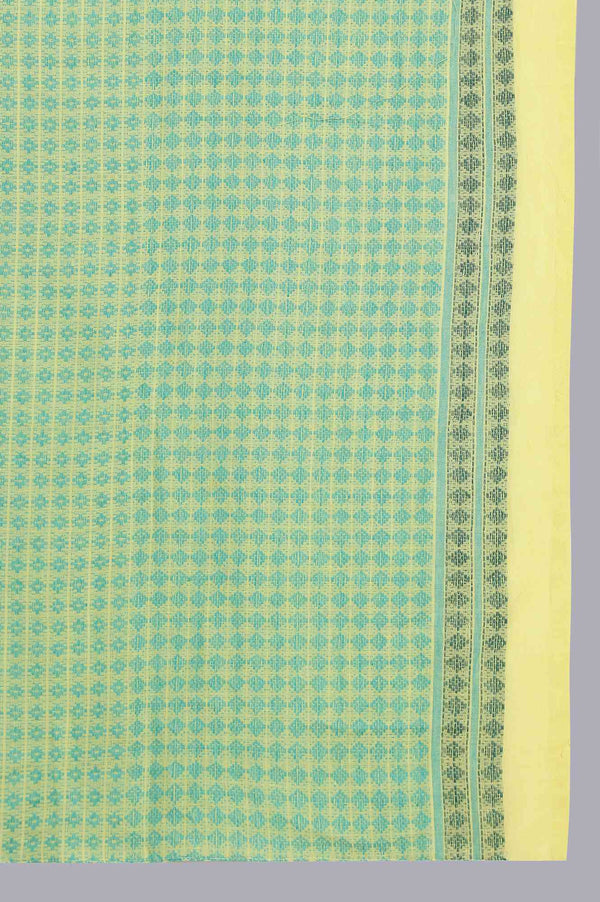 Lime Yellow Cotton Printed Dupatta