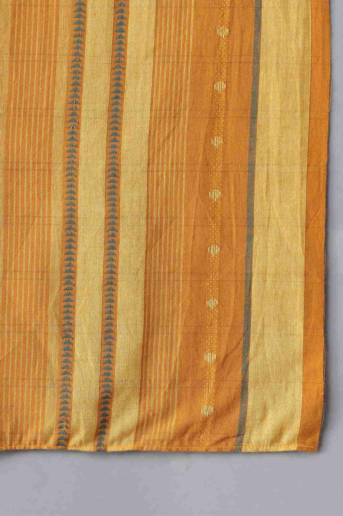 Yellow Cotton Printed Dupatta