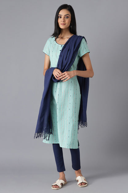 Blue Cotton South Dupatta