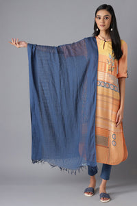 Blue Cotton South Dupatta